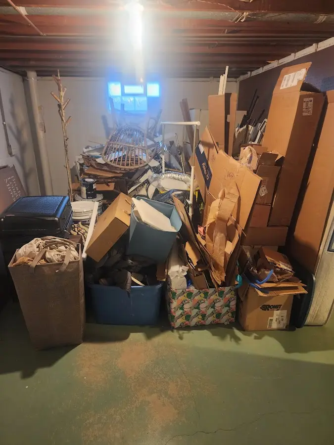 Roll-off dumpster container at job site for Yard Waste Dumpster Rental in East Brunswick